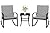 Walsunny 3 Pieces Patio Set Outdoor Wicker Patio Furniture Sets Modern Rocking Bistro Set Rattan Chair Conversation Sets with Coffee Table (Dark Grey)