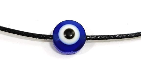 Image of Handmade Pooja EvilEye Black Chain Adjustable Nazar Anklets For Women Men Girls Boys Pack Of 2 evil eye thread, nazar anklet, thread anklet, najariya women anklet