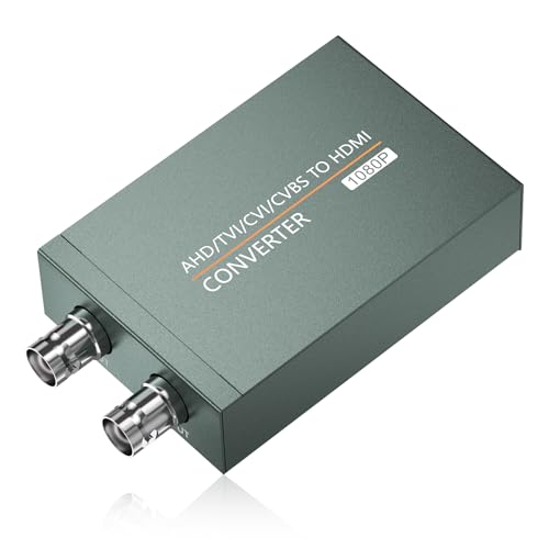 Eimpueia AHD/TVI/CVI/CVBS to HDMI Adapter (with Loop Out) BNC to HDMI Converter for Monitor HDTV DVRs Automatically detects Full HD 720P/1080P/3MP/4MP/5MP/8MP