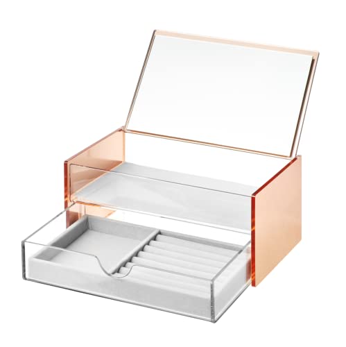 Moosy Life Moonlight Rose Gold Jewelry Case with Mirror