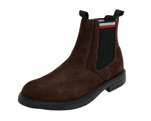 Tommy Hilfiger Botines Chelsea Hombre de Ante, Marrón (Cocoa), 40 EU