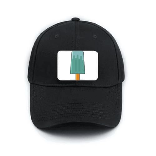 Casquette de baseball noire réglable avec motif glace brodé