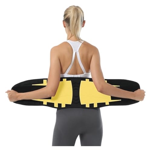 NMGHUTE Cinturón De Soporte Lumbar Elástico para Espalda, Corrector De Postura Ortopédico, Corsé De Soporte para La Cintura Y La Espalda Baja, Entrenador De Cintura(Yellow,Large)