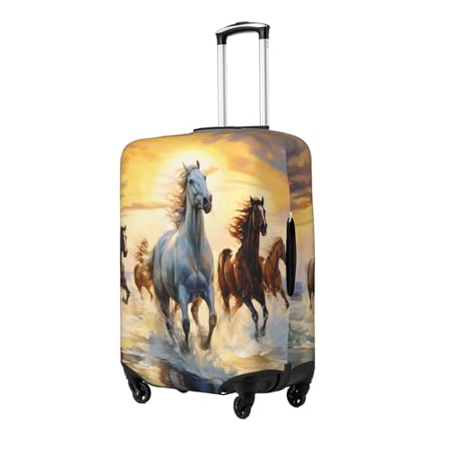 Running Horse Travel Luggage Cover Elastic Suitcase Covers Washable Anti Scratch Luggage Dust Covers Protector, Fits 25-28 inch Luggage, L2