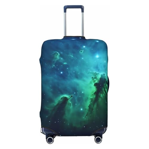 Galaxy Green Print Luggage Suitcase Covers Elastic Washable Luggage Protector Luggage Covers For Suitcase