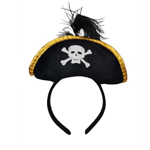 VIGUEUR Pirate Hat Headband Halloween Costume Accessory Black