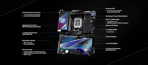 Placa Base Z890 LGA 1851 ATX Phantom Gaming Z890 Nova WiFi DDR5 Raid WiFi - Scheda madre - Immagine 2