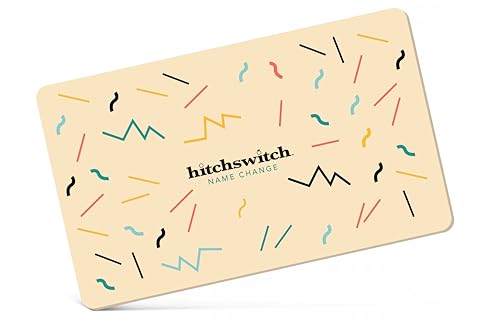name change gift - redeemable for a hitchswitch box - platinum personalized name change after marriage kit - customized address labels - passport photos - discount travel - add to wedding registry