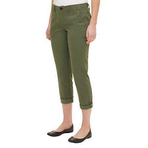 Tommy Hilfiger Women's Roll Cuff Capri Pants (Rosemary, Medium)3