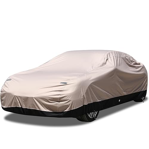 Image of Coverado Car Cover Waterproof All Weather, Outdoor Car Covers with Locking Cable, Full Cover for Coupe Sport Car, Rain Snow UV Protection, Full Exterior Covers Universal Fit Sport Car (167 inch-172 inch)