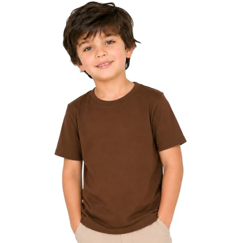 Image of Kids Round Neck Boys Tshirt | Short Sleeves | Natural Organic 100% Cotton Soft Comfortable Fabric | School Plain Color Original Branded Half Sleeve | T-Shirt for Boy Kid | Sleepwear Everyday Casual