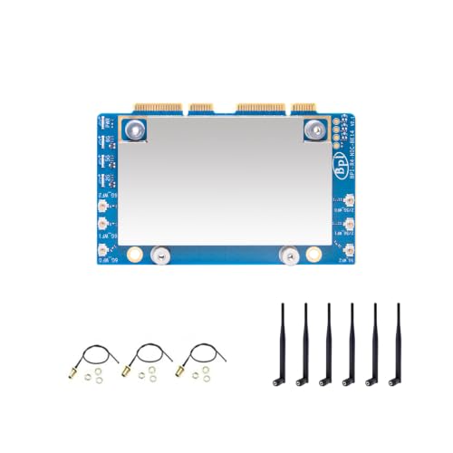 Image of Banana Pi BPI-R4 NIC BE14 WiFi 7 Module for BPI-R4 Wireless Tri-Band WiFi Router Board OpenWRT, MediaTek MT7995AV CPU 32 bits RISC-V MCU, with 6X 2G /5G /6GHz WiFi Antenna (WiFi7 NIC Module)