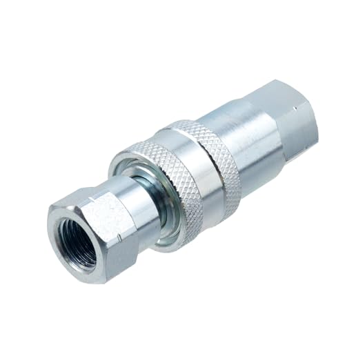 Image of ISO 7241-A 1 /4 inch NPT Hydraulic Quick Connect Tractor Coupler Carbon Steel Agricultural Quick Disconnect Coupling, 2 Pack