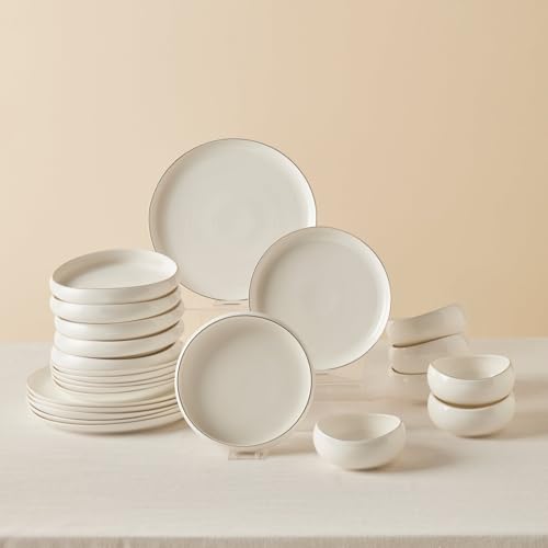 Karaca Stream Bone China Hole Gold - Vajilla de 24 piezas para 6 personas, multicolor Karaca Stream Bone China Hole Gold - Vajilla de 24 piezas para 6 personas, multicolor