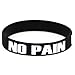 Extiff - Bracciale Nero con marcature su di Esso No Pain No Gain, in Silicone/Gomma, per Uomo, Donna o Bambino; per Sport, Fitness, Pesi, Crossfit, Workout, Gym.