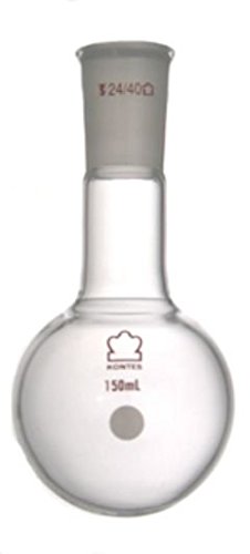 Kimble Chase KIMAX 601010-0924 Borosilicate Glass Long Neck Round Bottom Distilling Flask, Heavy Wall, Standard Taper Joint, 3000 ml Capacity