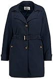 Ulla Popken Damen Trenchcoat, Reverskragen, Gürtel, Komplettfutter Mäntel, Outerspace, 54/56