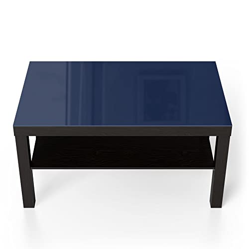 DEQORI Glastisch | schwarz groß 90x50 cm | Unifarben - Dunkelblau |...