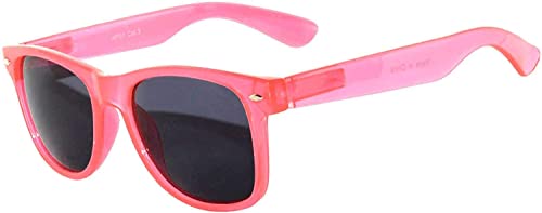 OWL Retro 80's Vintage Sunglasses Clear and Smoke Lens Colored Frame UV Protection