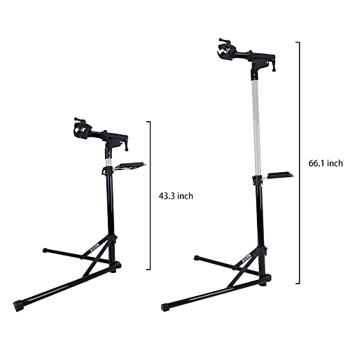 Elevon Bike Repair Stand Portable Mechanic Rack Height Adjustable (38.5-61.5In) Aluminun Alloy, Silver, One Size #TOP3