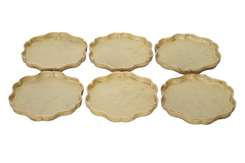 取り皿 小皿 花皿 美濃焼 直径11.5cm×高さ1.3cm 6枚セット 超軽量 60g 電子レンジ 食洗機対応 【美濃文山窯の職人が料理人に思いを込めて、手作業で作った】 陶器 おしゃれ 花形 小さい プレート 皿 キハダ