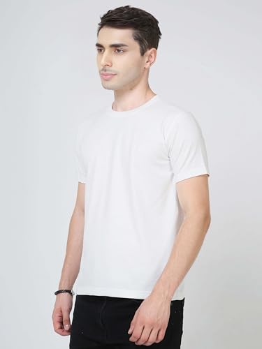 Image of Men's Plain Cotton Crew Neck T-Shirt Regular Fit Short Sleeve Tee