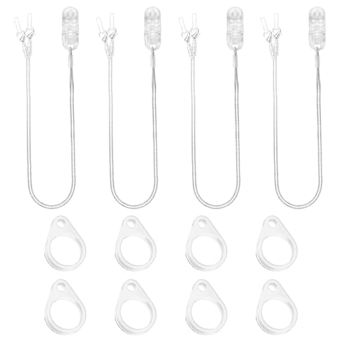 4 Pack Hearing Aid Clips to Prevent Loss,Adjustable Hearing Aid Lanyard Anti-Lost BTE Clip String with 24 Pairs Silicone Loops &Storage Case,Hearing Protection Accessories for Adults Seniors, Binaural
