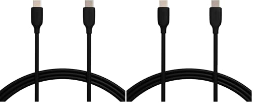 Image of Amazon Basics USB-C to USB-C 2.0 Fast Charger Cable, 480Mbps Speed, USB-IF Certified, for Apple iPhone 15, iPad, Samsung Galaxy, Tablets, Laptops, 6 Foot, Black (Pack of 2)