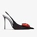 THESHY Women's Slingback High Heels Floral Appliqués Pointed Toe Slip On Satin Stiletto Pumps Fashion Party Dress Shoes for Women
