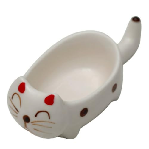 ULOVEJOYクリーム萌趣長耳うさぎセラミックネイルツールセット洗筆カップ調色皿収納ケーストリプルかわいいネイル用品 (A)