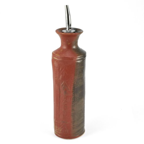 Holman Pottery Handmade Oil Bottle, Red Earth