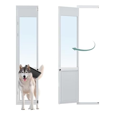 XLarge Dog Door for Sliding Glass Door,Openable Pet Door for Sliding Glass Doors,All-Metal Framed & Panel & Lock,Adjustable 75 7/8" to 81" Slider Height -Extra Large Cover