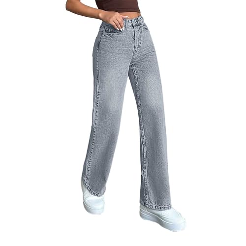 Jean baggy large pour femme en denim bleu authentique