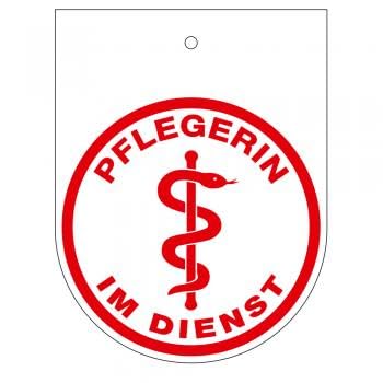 Hinweisschild Für Auto-Rückspiegel „ARZT/Pfleger IM DIENST“ – Weiß, 10x13cm, Mit Saugnapf, Wasserfest