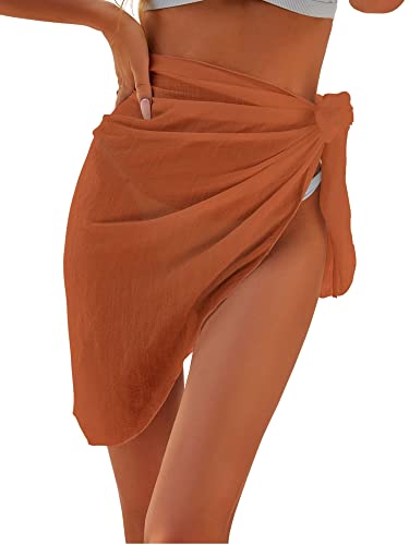 Image of ZAFUL Women's Sarong Coverups Beach Wrap Sheer Bikini Cover Up Mini Skirt | Wraps Swimwear, Cover Ups for Swimwear, Multi-Wear, Texture, Floral