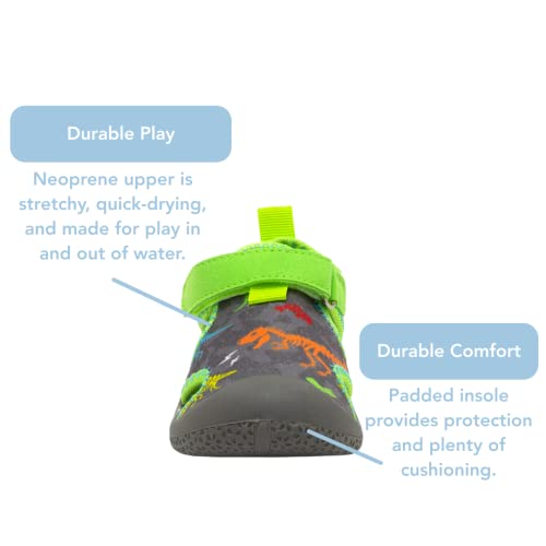 Robeez Kids Water Shoes Boys & Girls Slip Resistant Neoprene Aqua Shoes For Summer, Beach, Pool - Dinosaurs Grey - 2 Years #TOP2