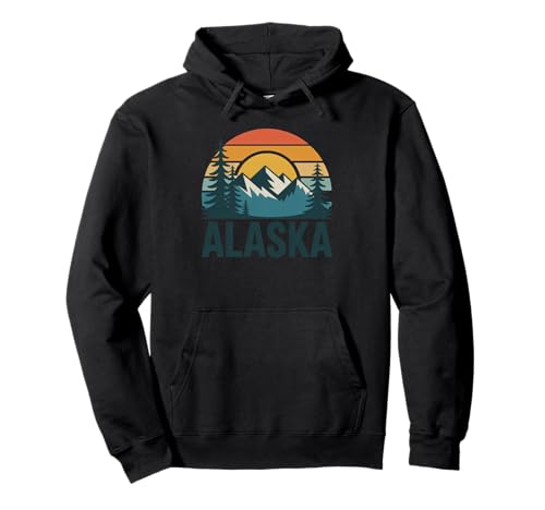 Vintage Alaska Retro Sunset Mountain Design Tees and Deco p[J[