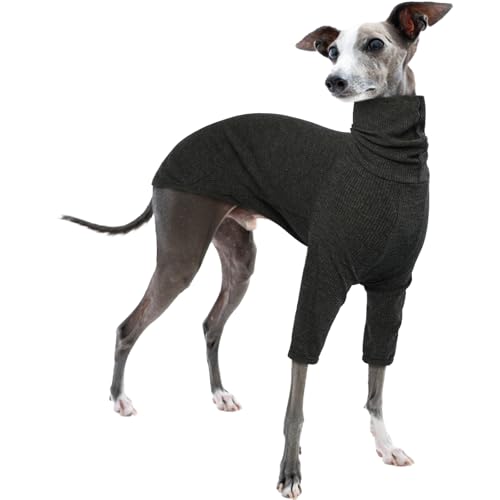 Rollkragenpullover Windhund, Warme Windhund Winter Kleidung Pullover Lurchers Jacke Hundepullover Mittelgroße Hunde Dog Sweatshirt(Grau, M)