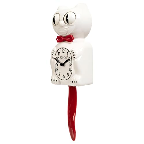 Horloge Kit Cat Klock Candy Cane Rouge : Édition Limitée Originale de California Clock