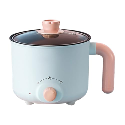 Electric Pot, Rapid Heating Auto Power Outage Protective Anti Dry Burning Mini Electric Noodle Cooker Ramen Cooker Hot Pot with Power Adjustment for Steak (Non Stick (with