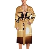 Plane Flight Sunset Fashion Bath Robe Soft Bathrobe for Women Men Nightgown Loungewear