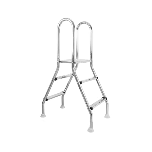 Escalera de Seguridad para Piscinas Elevadas Acero Inoxidable 304, Capacidad de Carga de 330 Libras, Fácil de Instalar, Escaleras para Piscinas