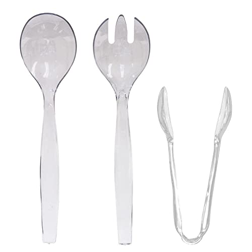 VeZee's Plastic Serving Utensils, Clear Heavy Duty Disposable utensil | Set 10