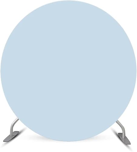 Miniatura 2 de Cubierta de fondo redonda azul de 6.5 x 6.5 pies, suministros para fiesta de cumpleaños, fondo de fotografía, aniversario, banquete, mesa de pastel