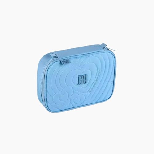 Estojo Rebecca Bombom para 36 Canetas, 22x16x6 cm, Material Soft com Matelassê, Feminino, Resistente (Azul)