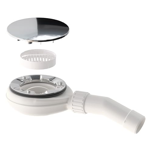 Trapflex Abdeckhaube Ø 115mm aus Kunststoff | Farbe: Chrom | Kompatibel mit Tempoplex Ablaufgarnitur, ersetzt Modell 6964.0