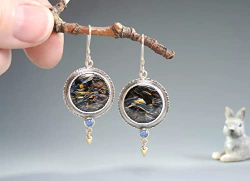 Boucles d'oreilles agate naturelle et argent 925 LAMGUL, cadeau idéal femme