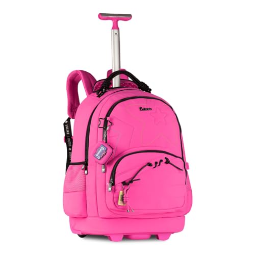 Mochila Carrinho Luluca Bolsa Escolar Feminina Adolescente LU27029 (Rosa)
