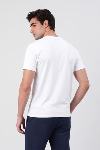 Image of Van Heusen Men's Crew Neck T-Shirt - Soft & Breathable Cotton | Regular Fit | Comfortable Everyday Casual Wear | Short Sleeves | Summer Favorite |Solid Colors | Style 60052|Available in Pack of 1 & 2