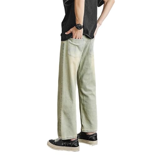 Men's Jeans Spring Autumn American Gray Cropped Straight Denim Long Pants for Men3